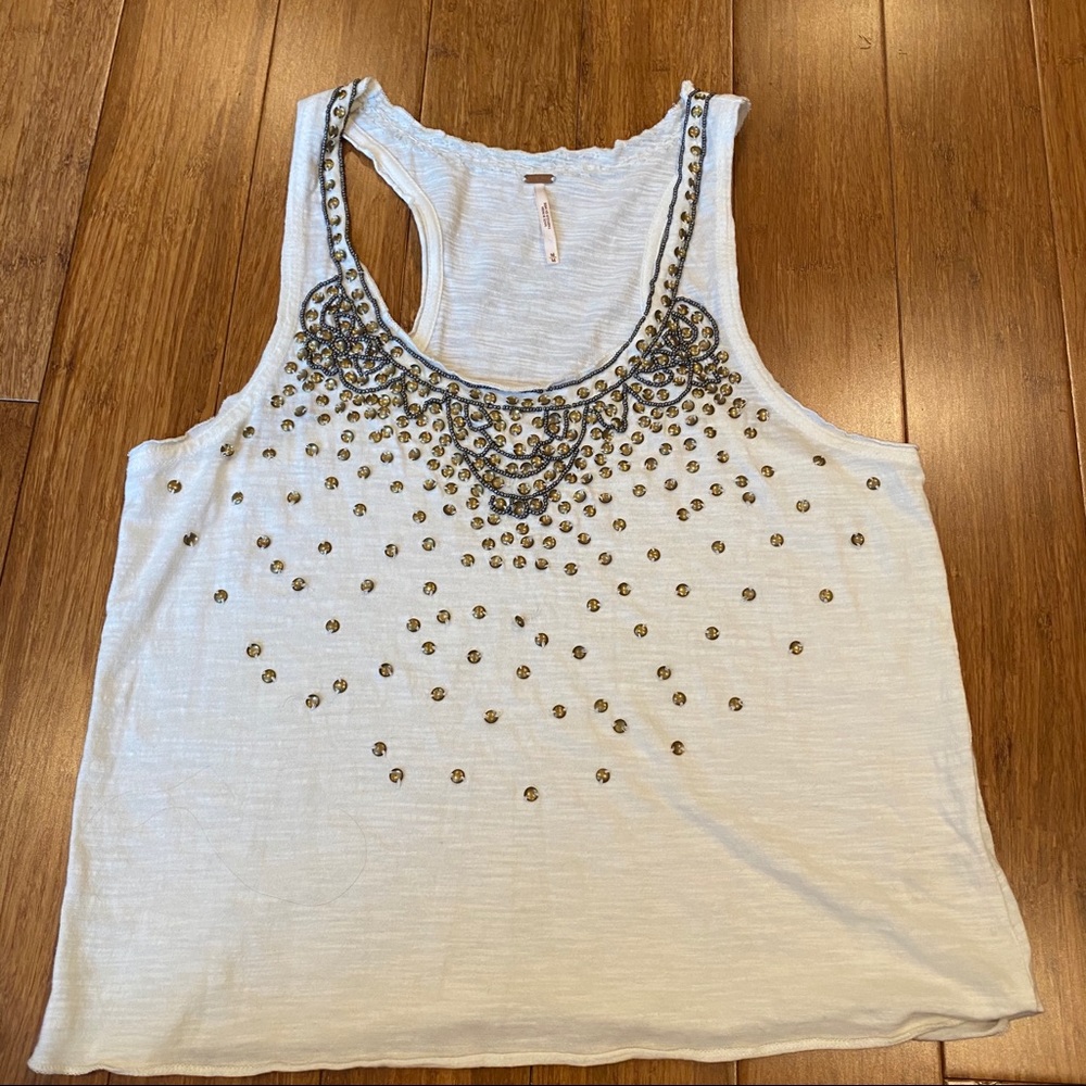 free people • beaded bronze tank top
